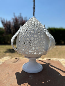 Lampada PUMO traforato in ceramica Pugliese - CRC Artigian Design