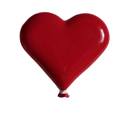 Palloncino a forma di cuore in ceramica Rosso